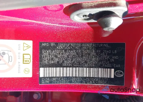 2018 Lexus Es 350 from USA, damaged, VIN 58ABK1GG0JU086369